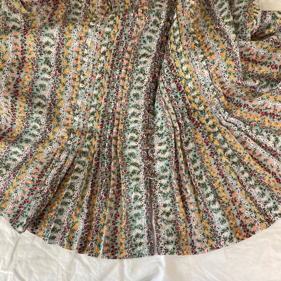 Anthropologie Maeve LS Blouse Gelise Pintuck Metal Buttons Peasant Prairie, Med. - Picture 13 of 14